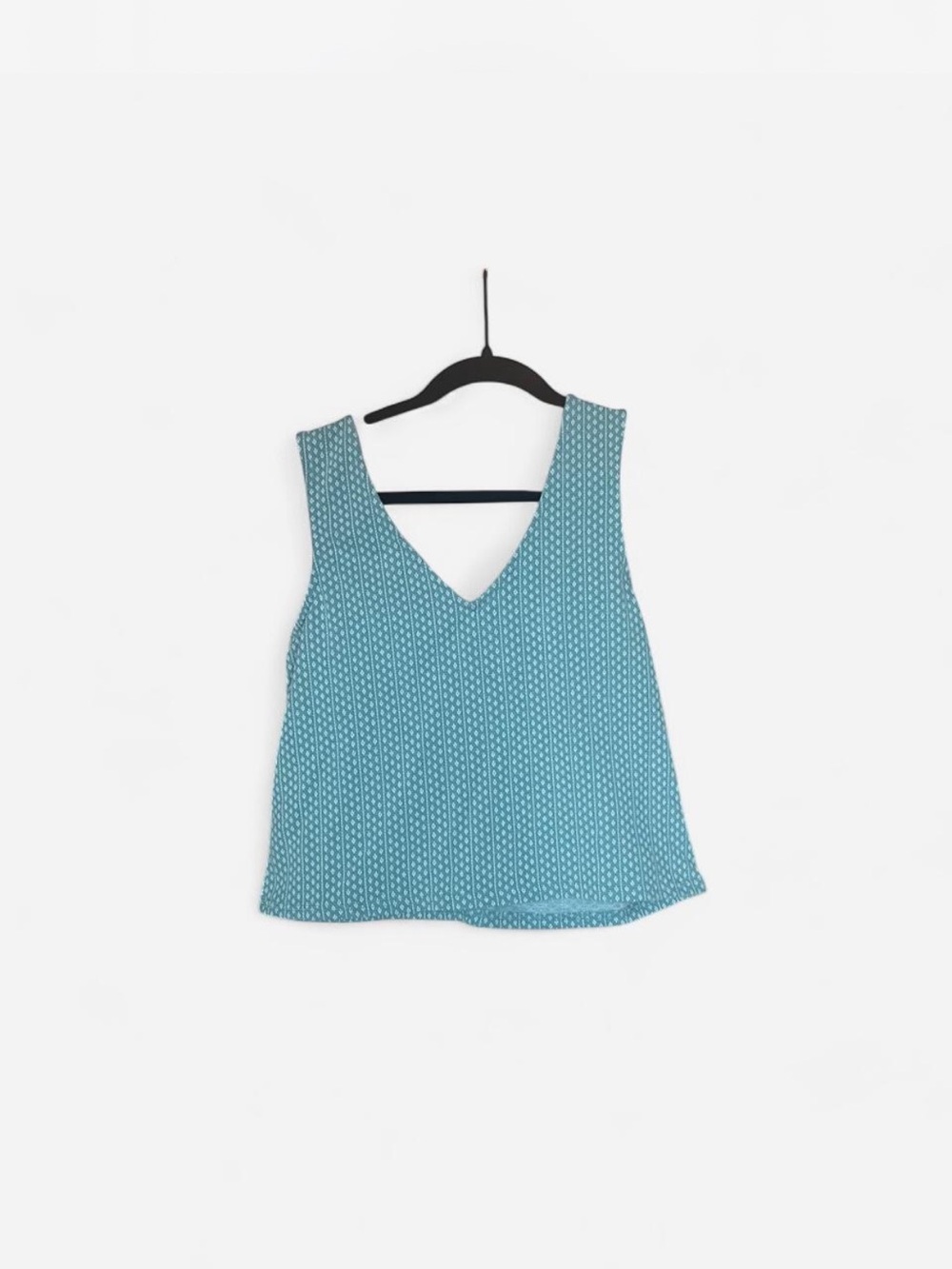 Madewell Teal Blue Printed V-Neck Camisole